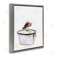 Jennifer Redstreake | Dog in Country Bath Tin with Rubber Duck
