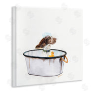 Jennifer Redstreake | Dog in Country Bath Tin with Rubber Duck