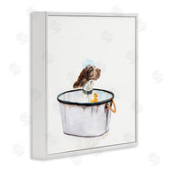 Jennifer Redstreake | Dog in Country Bath Tin with Rubber Duck