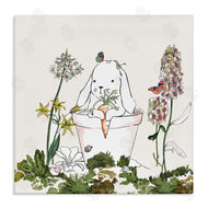 Sangita Bachelet | Bunny in Flower Pot Lilac Florals Blooming