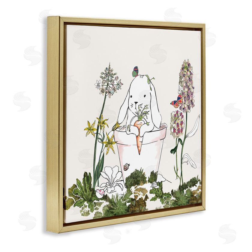 Sangita Bachelet | Bunny in Flower Pot Lilac Florals Blooming