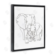 Ziwei Li | Elephant Family Holding Trunks Minimal Linework
