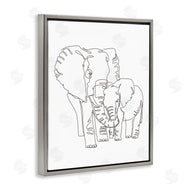 Ziwei Li | Elephant Family Holding Trunks Minimal Linework