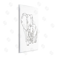 Ziwei Li | Elephant Family Holding Trunks Minimal Linework