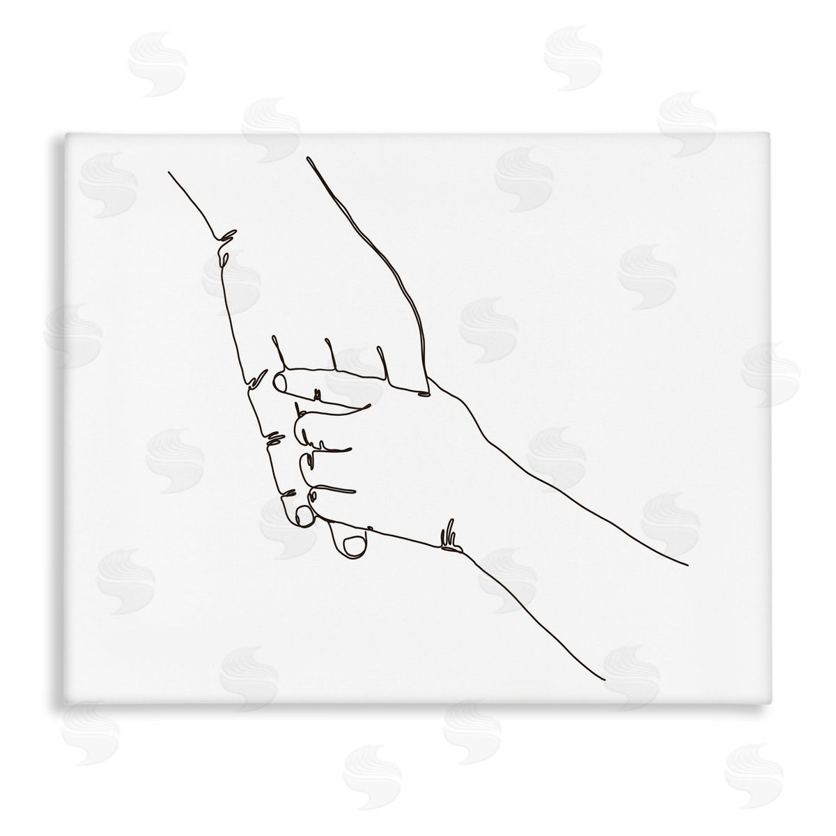 Ziwei Li Family Holding Hands Pose Minimal Linework Canvas Wall Art
