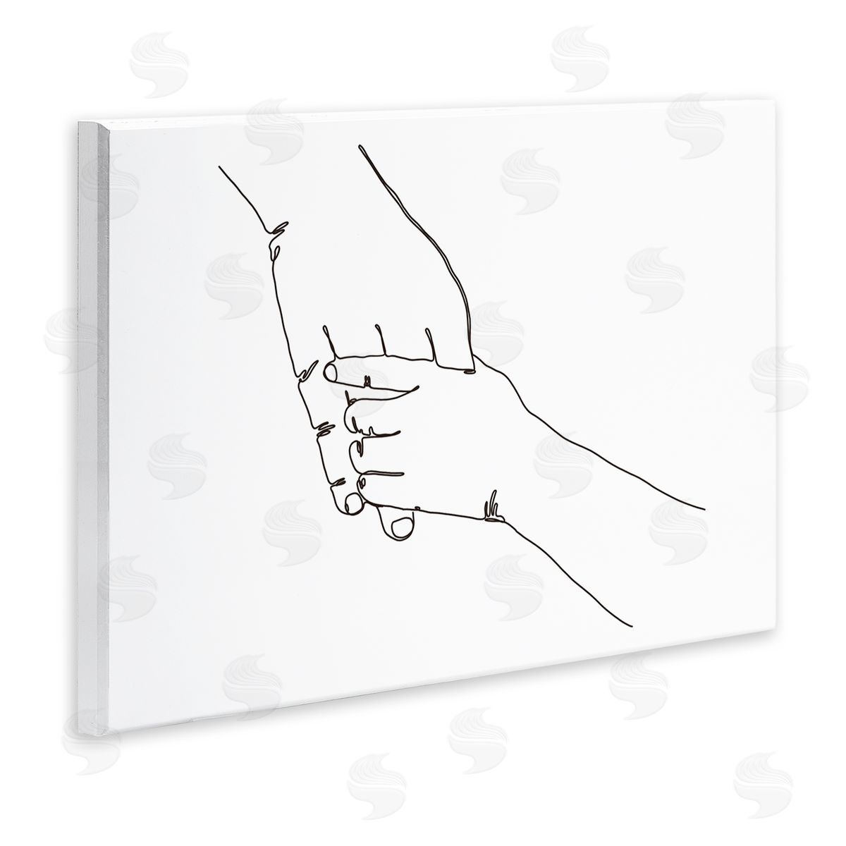 Ziwei Li Family Holding Hands Pose Minimal Linework Wall Plaque Art