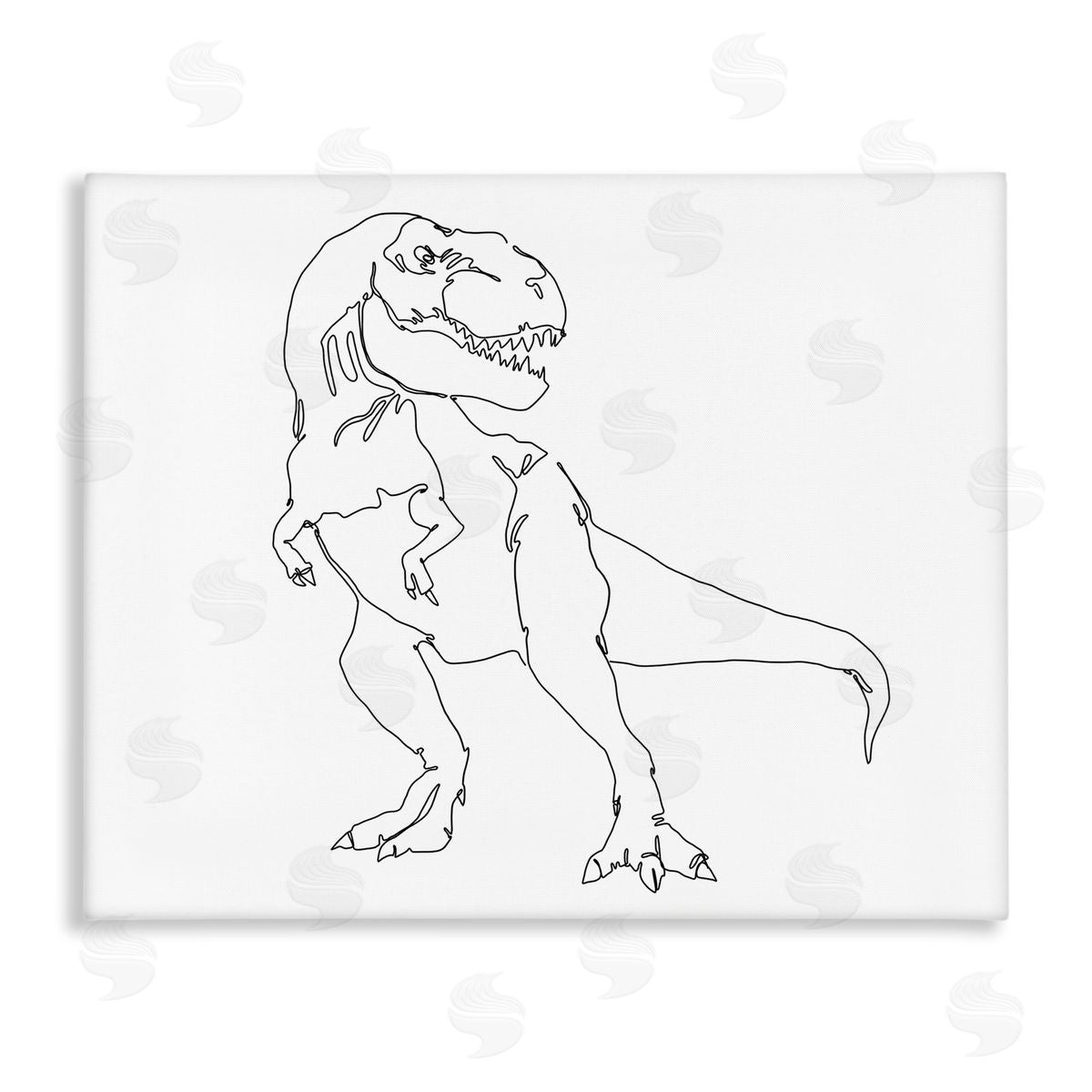 Ziwei Li T-Rex Dinosaur Portrait Minimal Outline Linework Canvas Wall Art