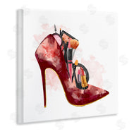 Ziwei Li | Red Fashion Heels with Cosmetic Accessories