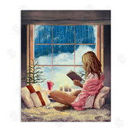 Ziwei Li | Girl Reading by Snowy Window Winter Holiday