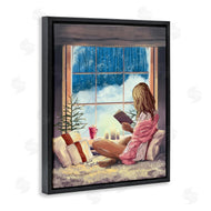 Ziwei Li | Girl Reading by Snowy Window Winter Holiday
