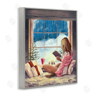 Ziwei Li | Girl Reading by Snowy Window Winter Holiday