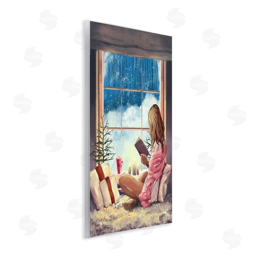 Ziwei Li | Girl Reading by Snowy Window Winter Holiday