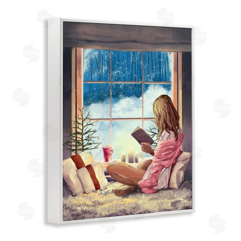 Ziwei Li | Girl Reading by Snowy Window Winter Holiday