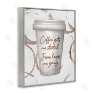 Ziwei Li | Coffee Gets Me Started Faith Based Phrase Cup
