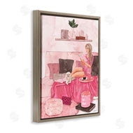 Ziwei Li | Fashionista Reading with Dog Pink Room Interior