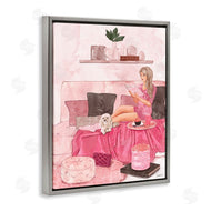 Ziwei Li | Fashionista Reading with Dog Pink Room Interior
