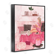 Ziwei Li | Fashionista Reading with Dog Pink Room Interior
