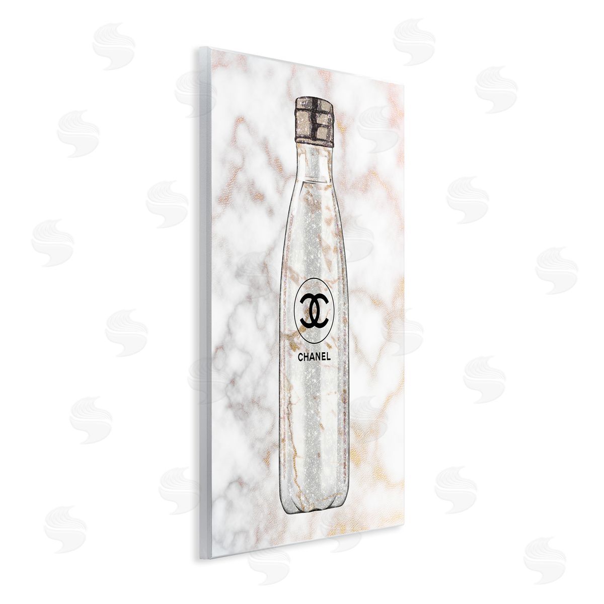Ziwei Li Glam Fashion Water Bottle over Marble Wall Plaque Art