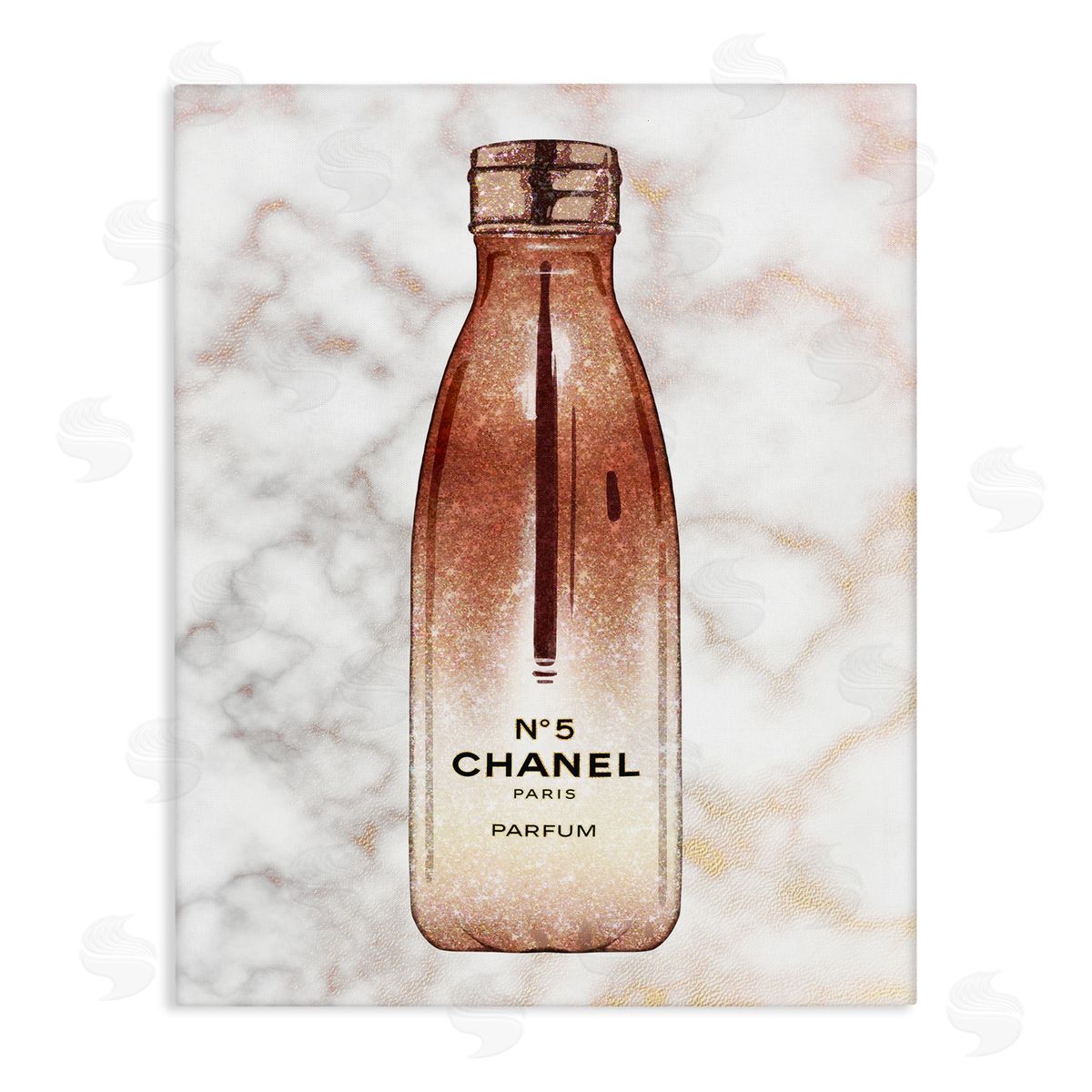 Ziwei Li Women's Fashion Water Bottle over Marble Canvas Wall Art