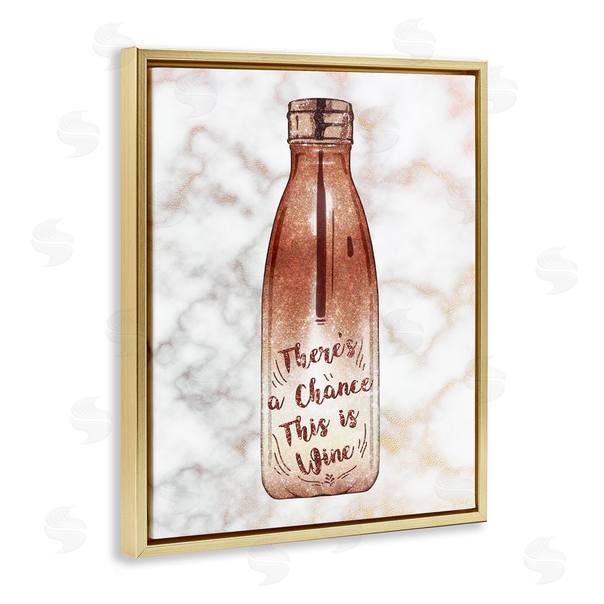 Ziwei Li Chance This Is Wine Funny Quote Fashion Bottle Gold Floater Frame Canvas Art