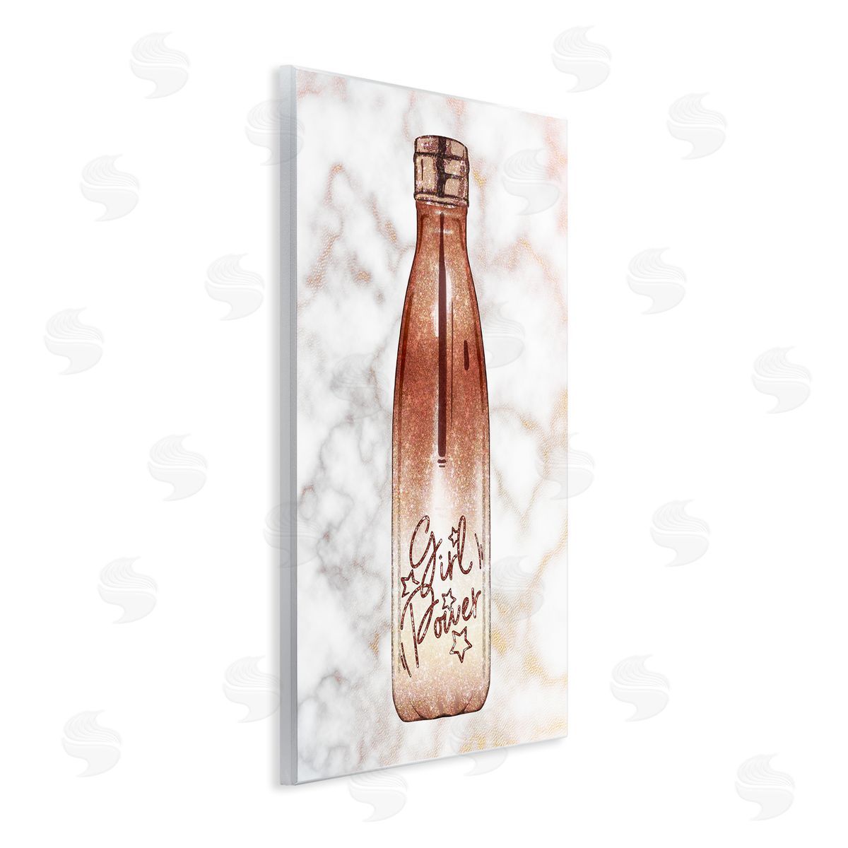 Ziwei Li Girl Power Quote Fashion Bottle over Marble Wall Plaque Art