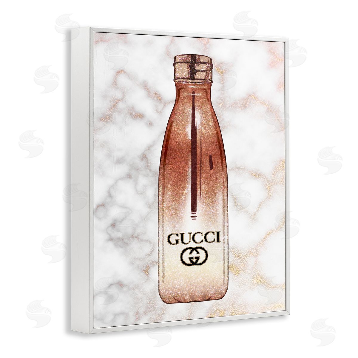 Ziwei Li Designer Brand Chic Sports Fashion Bottle Marble White Framed Giclee Wall Art