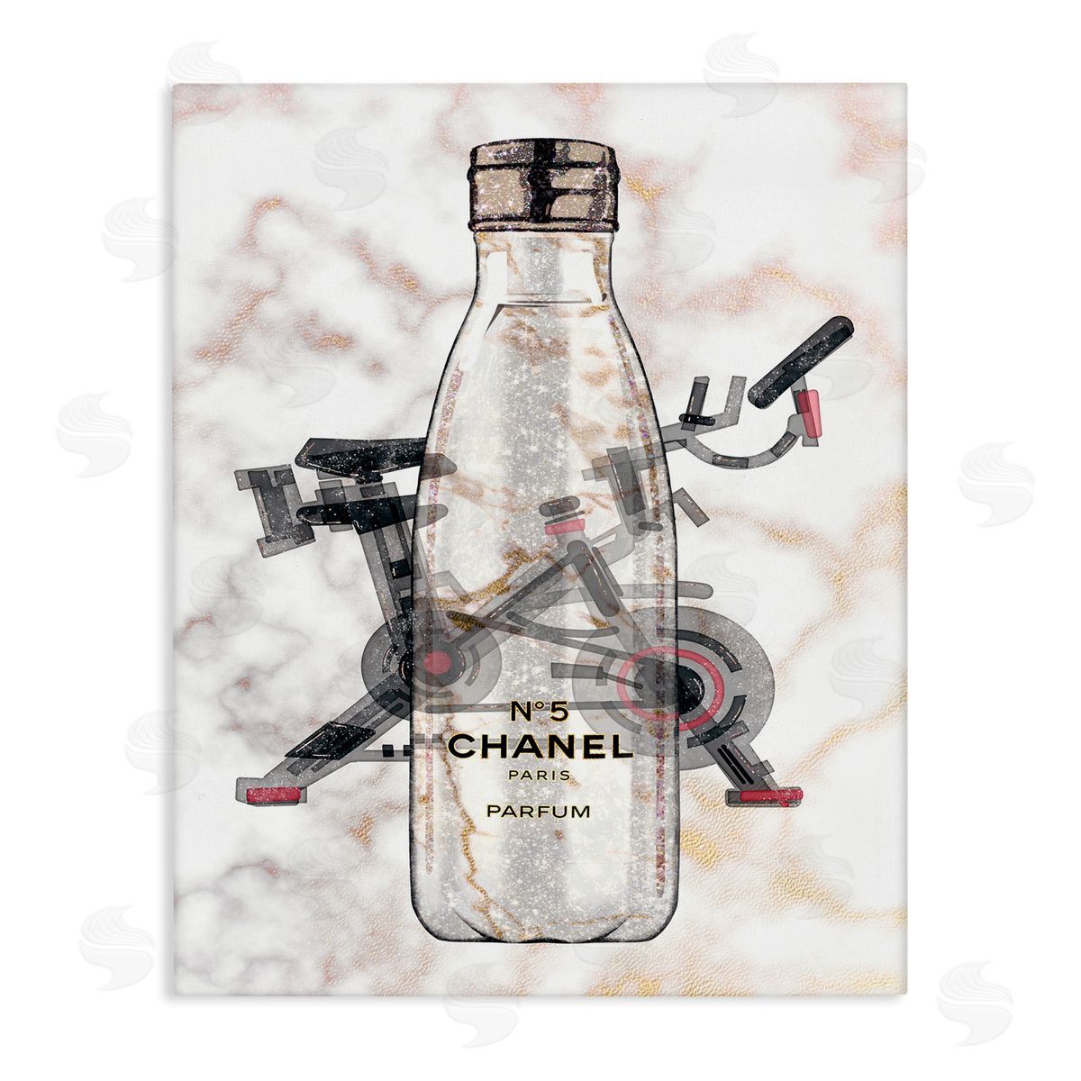 Ziwei Li Athletic Fashion Sports Bottle Exercise Bike Detail Canvas Wall Art