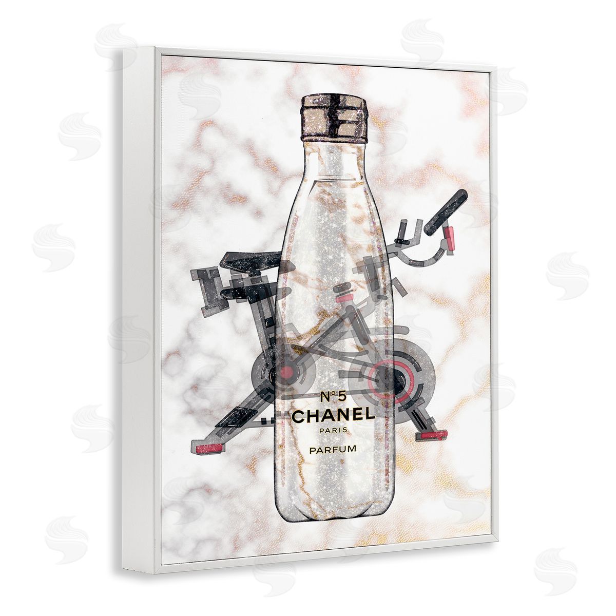 Ziwei Li Athletic Fashion Sports Bottle Exercise Bike Detail White Framed Giclee Wall Art