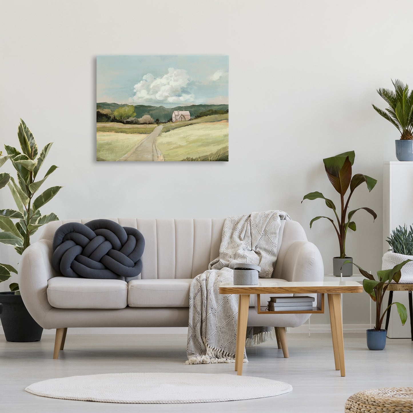 Road Leading Home Countryside Canvas Wall Art in Room, Home Decor by Ziwei Li