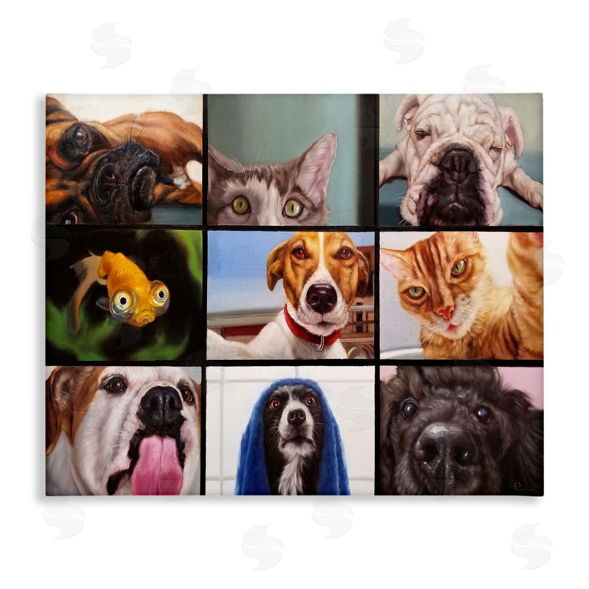 Lucia Heffernan Animal Video Chat Meeting Office Pet Humor Canvas Wall Art