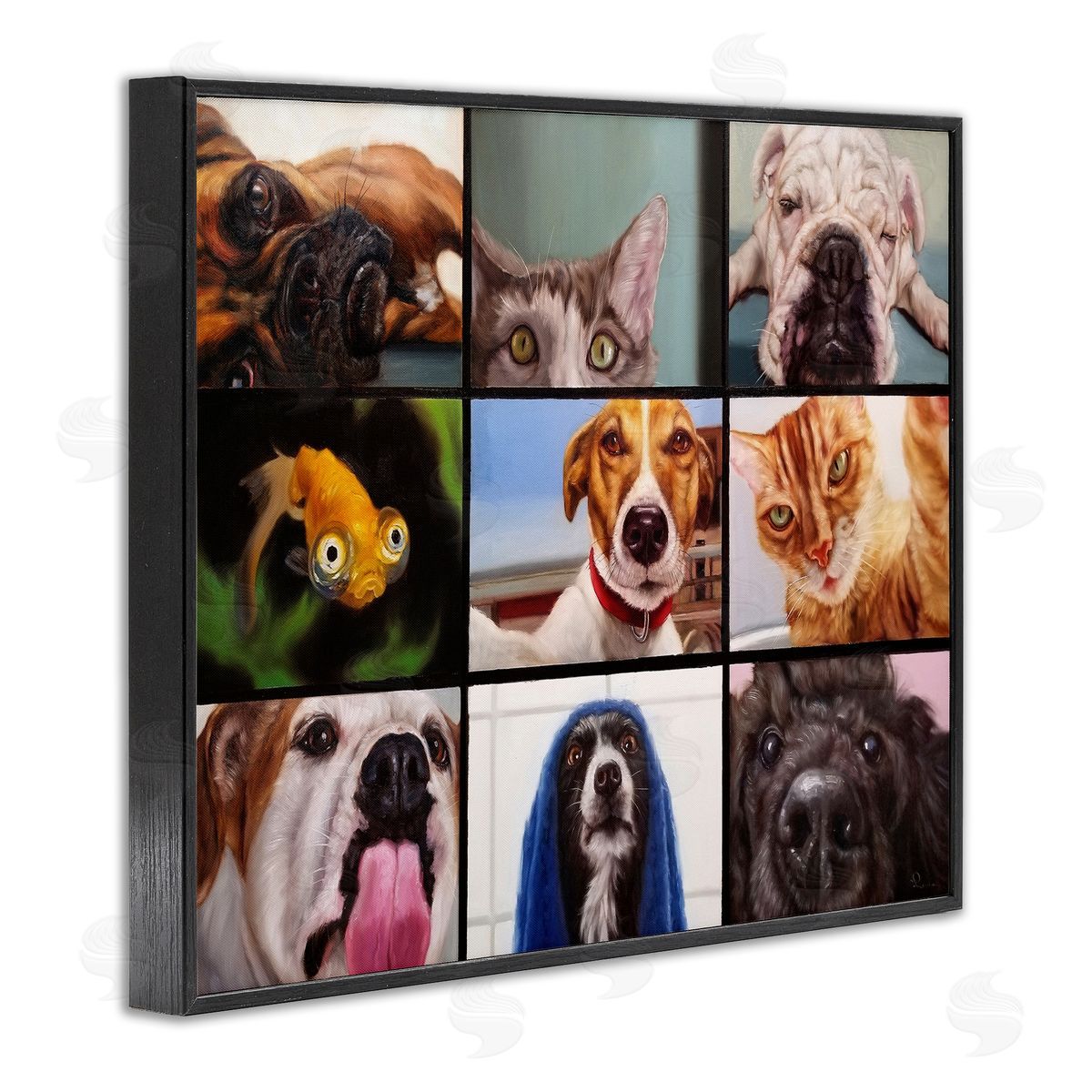 Lucia Heffernan Animal Video Chat Meeting Office Pet Humor Black Framed Giclee Wall Art