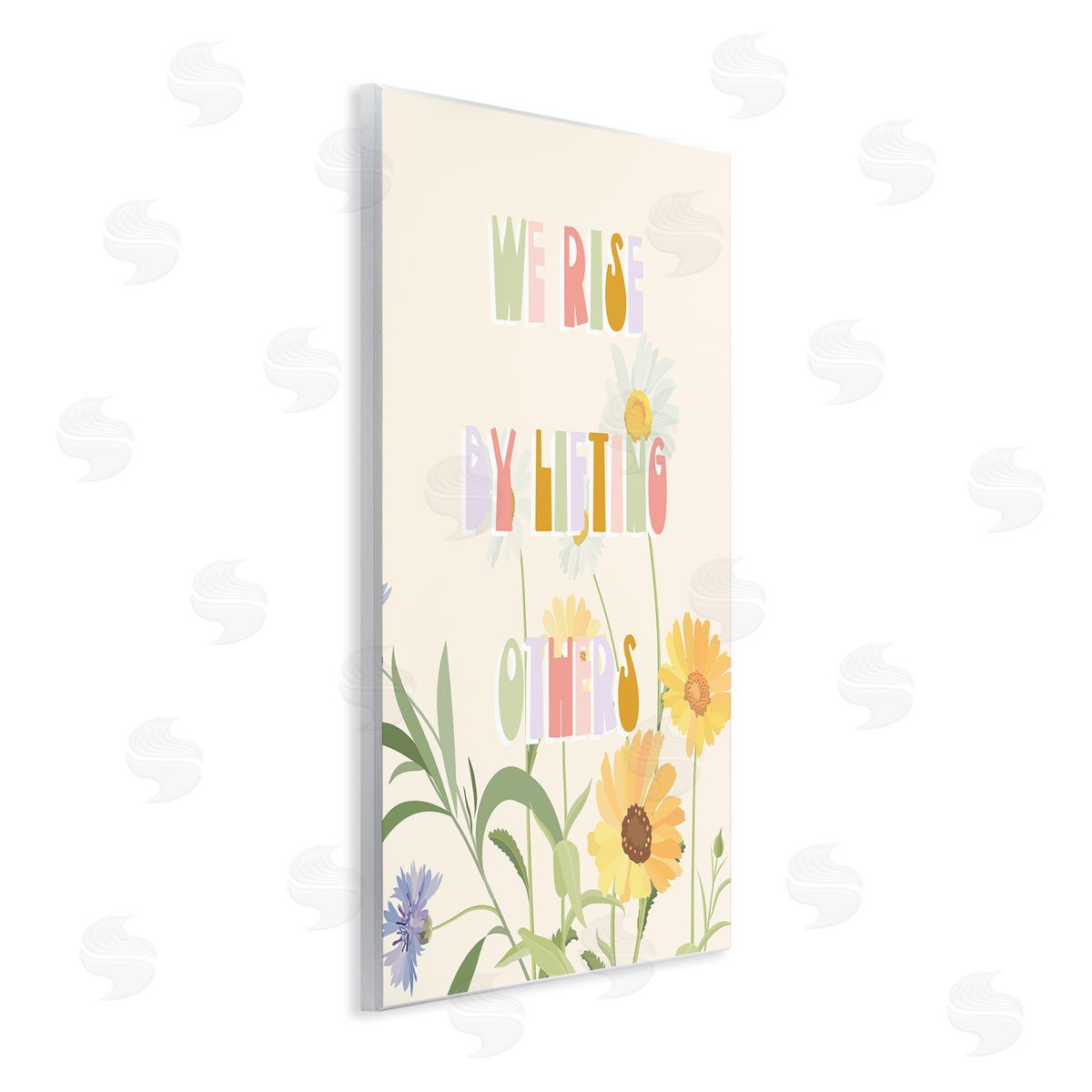 Stupell Studio We Rise by Lifting Others Quote Soft Spring Florals Wall Plaque Art