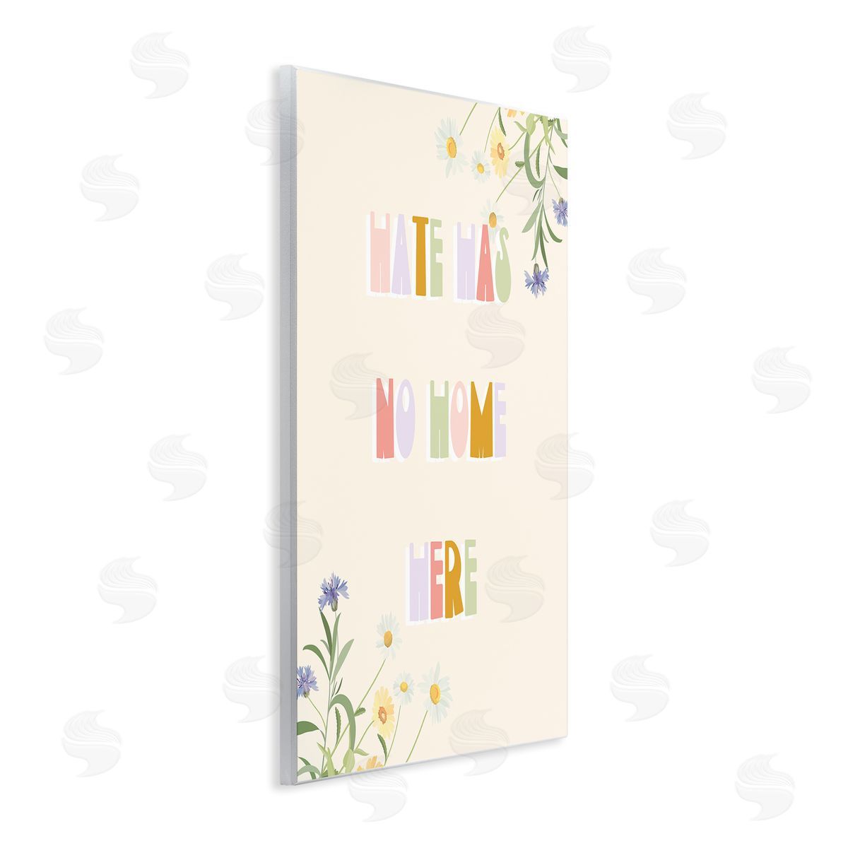 Stupell Studio Hate Has No Home Quote Soft Spring Wildflowers Wall Plaque Art