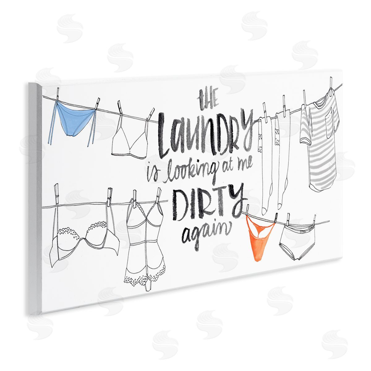 Jennifer Paxton Parker Laundry Looking at Me Dirty Phrase Vintage Clothesline Humor Wall Plaque Art
