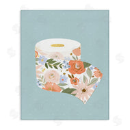 Loni Harris | Spring Floral Print Toilet Paper over Blue