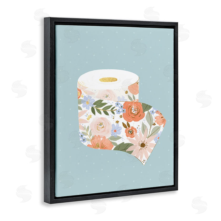 Loni Harris | Spring Floral Print Toilet Paper over Blue