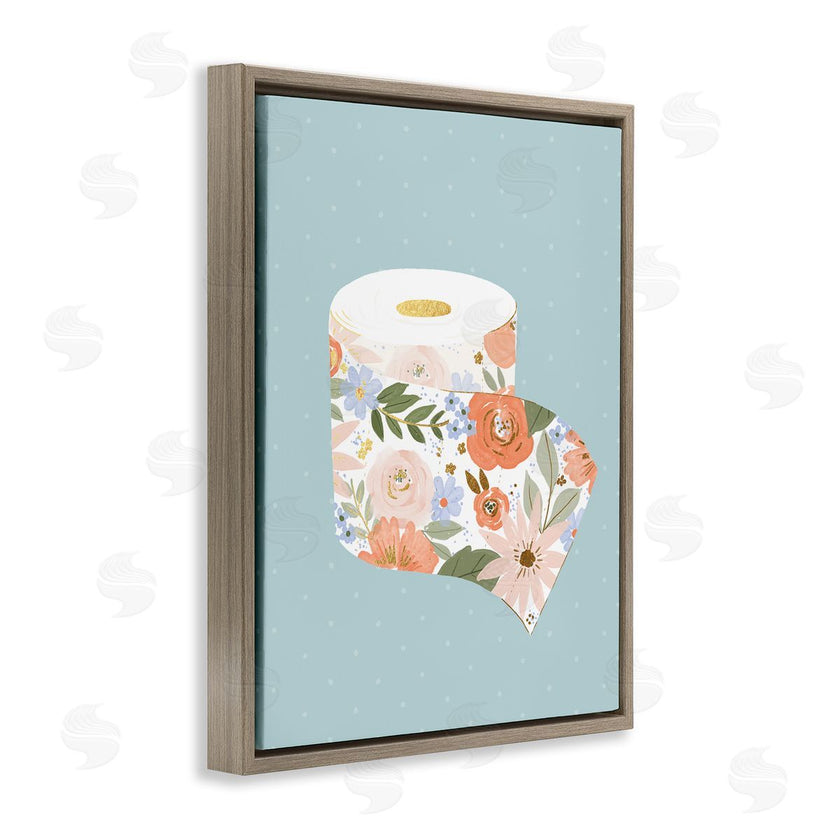 Loni Harris | Spring Floral Print Toilet Paper over Blue