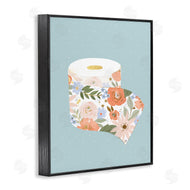 Loni Harris | Spring Floral Print Toilet Paper over Blue