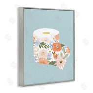 Loni Harris | Spring Floral Print Toilet Paper over Blue