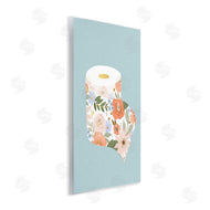 Loni Harris | Spring Floral Print Toilet Paper over Blue