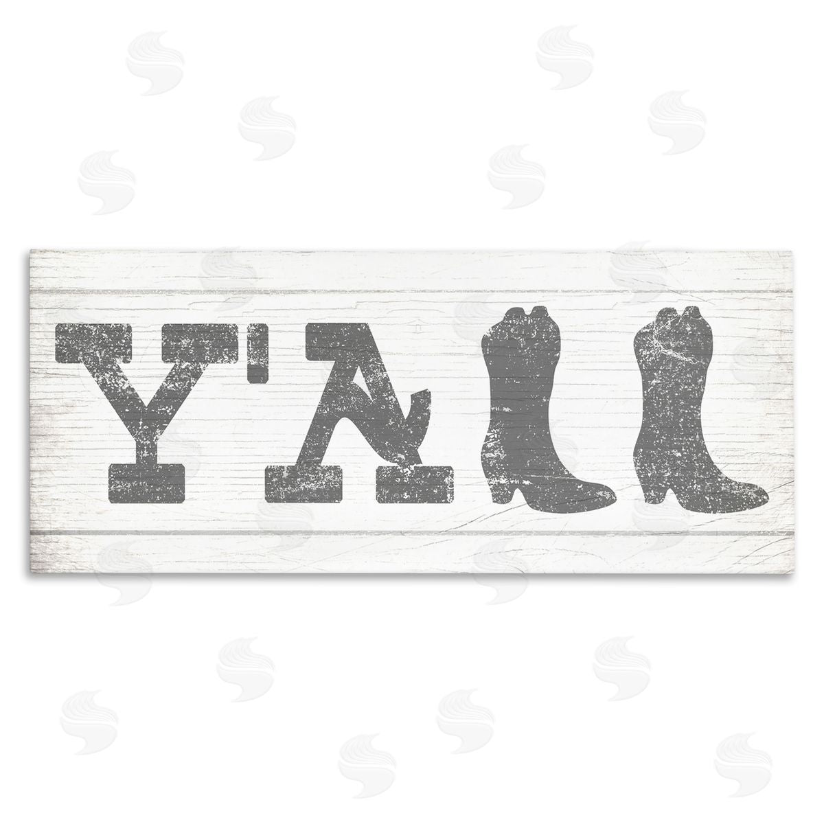 Stupell Studio Y'all Phrase Rural Cowboy Boot Typography Canvas Wall Art