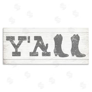 Stupell Studio | Y'all Phrase Rural Cowboy Boot Typography