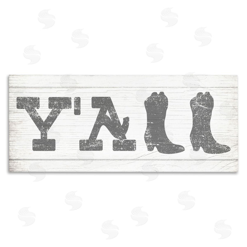 Stupell Studio | Y'all Phrase Rural Cowboy Boot Typography