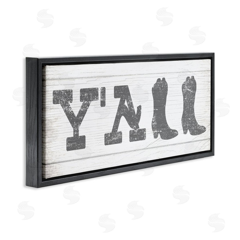 Stupell Studio | Y'all Phrase Rural Cowboy Boot Typography