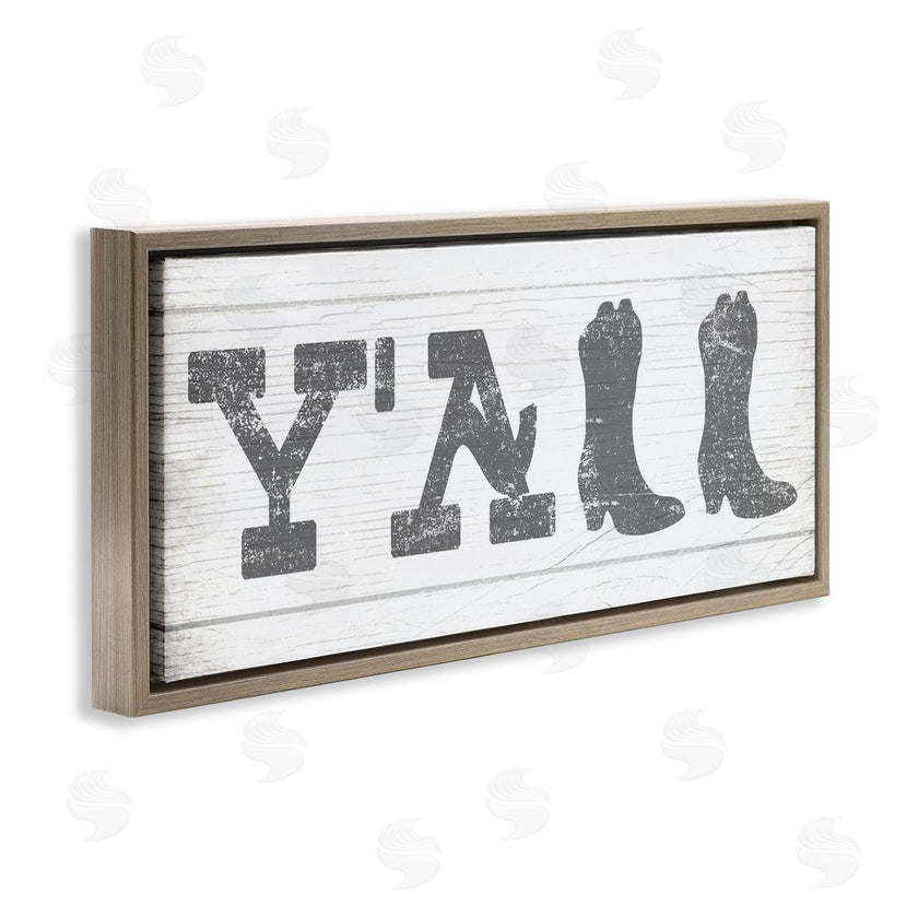 Stupell Studio | Y'all Phrase Rural Cowboy Boot Typography