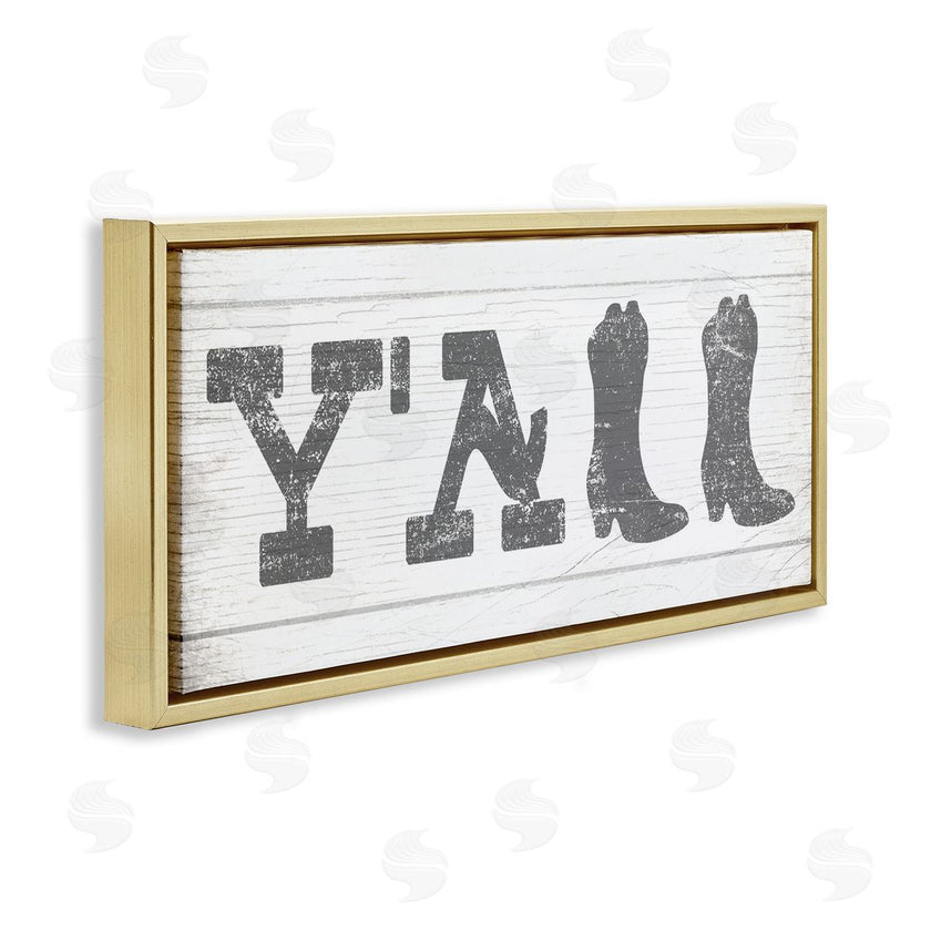 Stupell Studio | Y'all Phrase Rural Cowboy Boot Typography