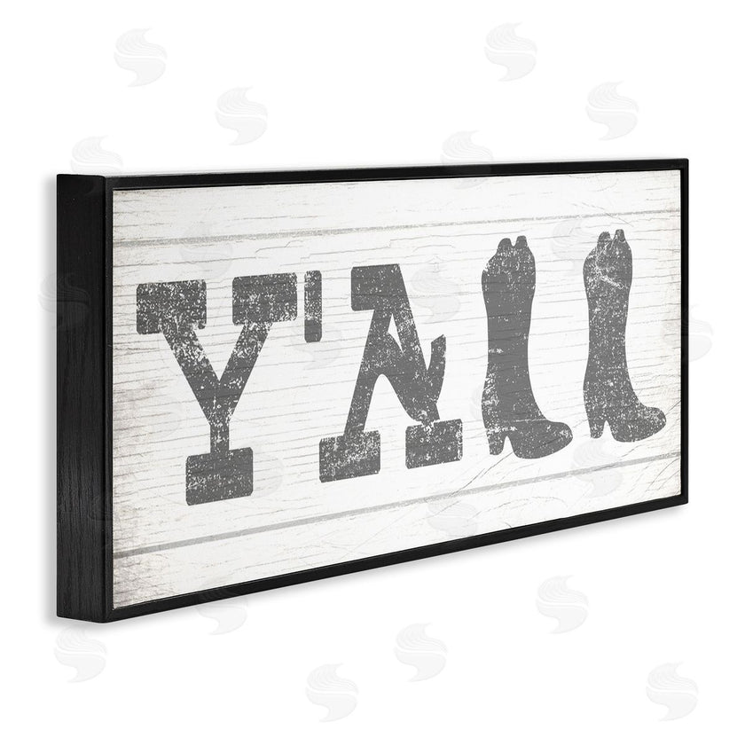 Stupell Studio | Y'all Phrase Rural Cowboy Boot Typography