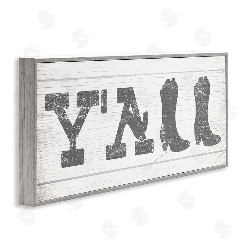 Stupell Studio | Y'all Phrase Rural Cowboy Boot Typography
