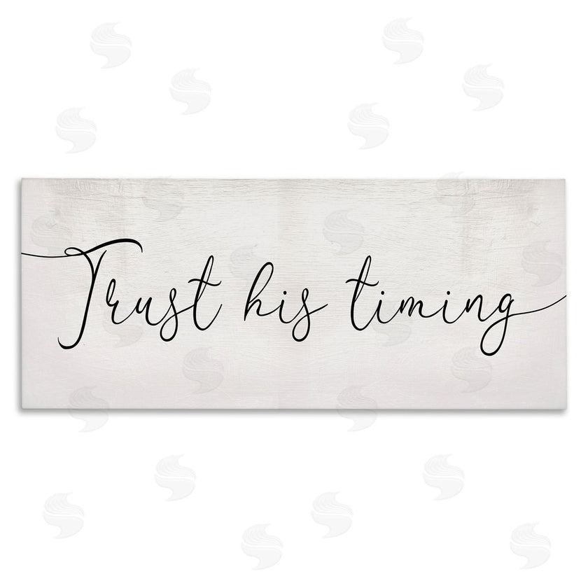 Stupell Studio | Trust His Timing Phrase Elegant Cursive Typography