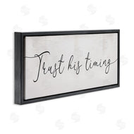 Stupell Studio | Trust His Timing Phrase Elegant Cursive Typography